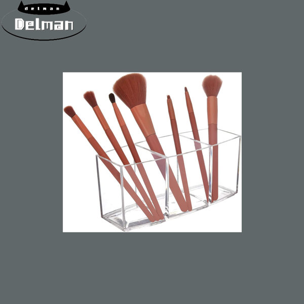 Latitude Run® Makeup Brush Holders, 3 Slot Acrylic Cosmetics Makeup
